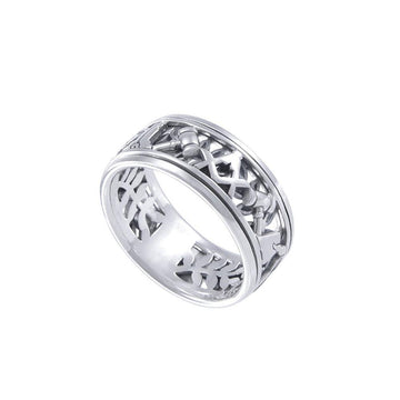Uncovering the Natural Sense of Masonry in Spinner Ring TRI1616 - Jewelry